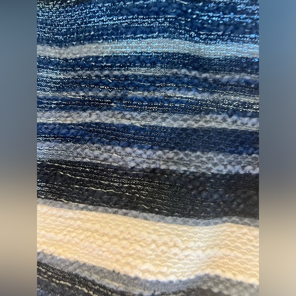 Lucky Brandy Women’s hooded sweater blue, cream, and black stripped size small - Picture 4 of 4